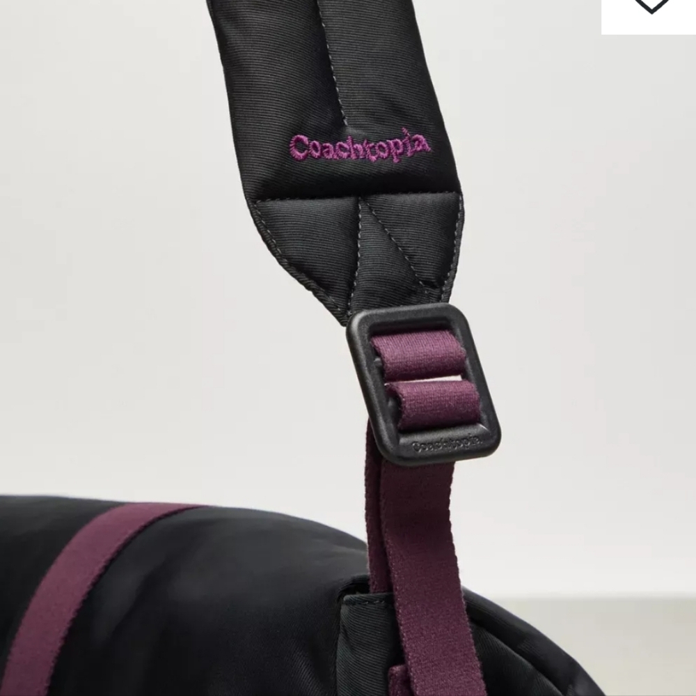 NWT COACHTOPIA LOOP PUFFY WAVY DINK BLACK PURPLE TRIM SHOULDER BAG STYLE CQ859 - Picture 9 of 16
